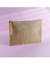 Neceseres de jute con destellos dorados