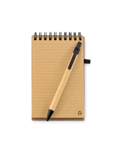 Cuadernos A6 con bolígrafo tapa de corcho y papel reciclado