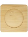 Sets de dos tazas de vidrio con posavasos de bambú