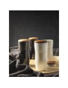 Vasos de cerámica con tapa de madera 370 ml