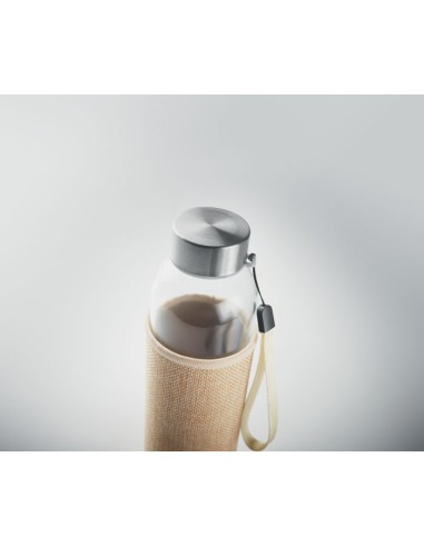 Botellas de cristal funda de neopreno y yute...