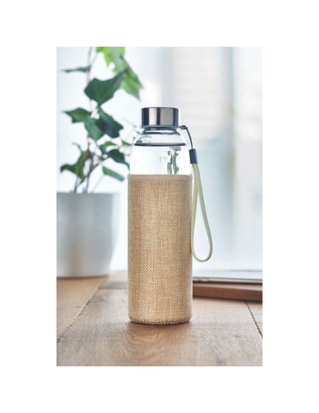 Botellas de cristal funda de neopreno y yute 500 ml