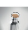 Botellas de acero inoxidable con tapón de bambú y asa 1 L