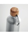 Botellas de aluminio con mosquetón y tapón de bambú 400 ml