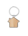 Llaveros de aleación de zinc y bambú con forma de casa