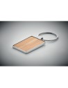 Llaveros rectangulares de aleación de zinc y bambú