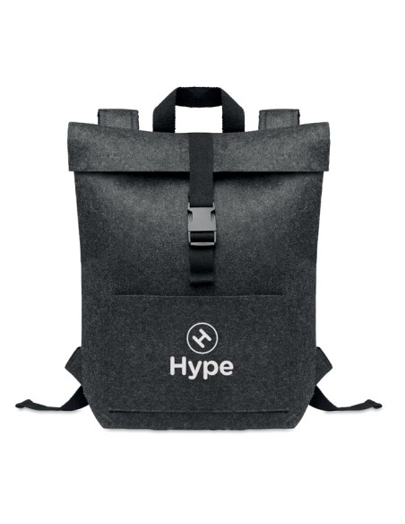 Mochilas de fieltro RPET con correa y bolsillo