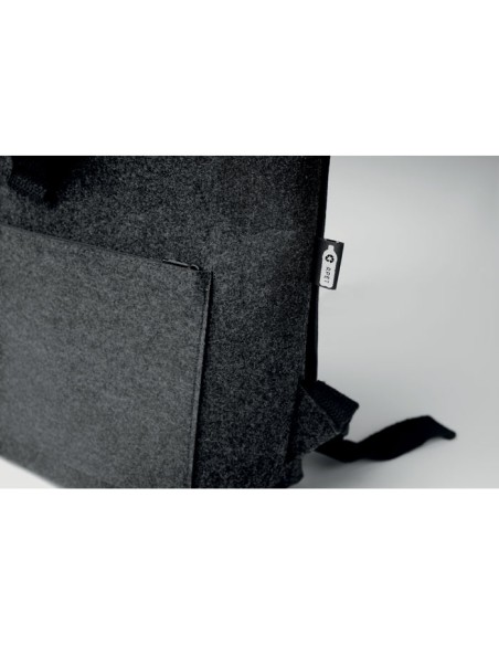 Mochilas de fieltro RPET con correa y bolsillo