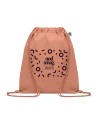 Mochilas de cuerdas de algodón orgánico 140g en múltiples colores