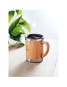 Tazas de acero inoxidable con carcasa de bambú 300 ml