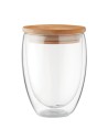 Vasos de cristal con tapa de bambú 350 ml