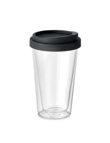 Vasos de vidrio con tapa de silicona 350 ml