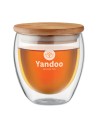 Vasos de cristal pequeños con tapa de bambú 250 ml