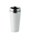 Vasos de acero inoxidable con tapa PP negra 400 ml