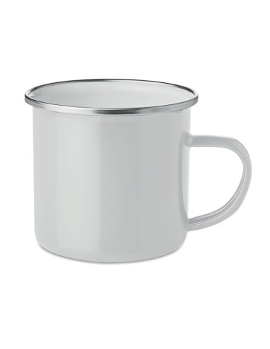 Tazas de esmalte de metal blancas 350 ml