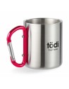 Tazas de acero inoxidable con asa de mosquetón 220 ml
