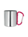 Tazas de acero inoxidable con asa de mosquetón 220 ml