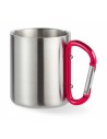 Tazas de acero inoxidable con asa de mosquetón 220 ml