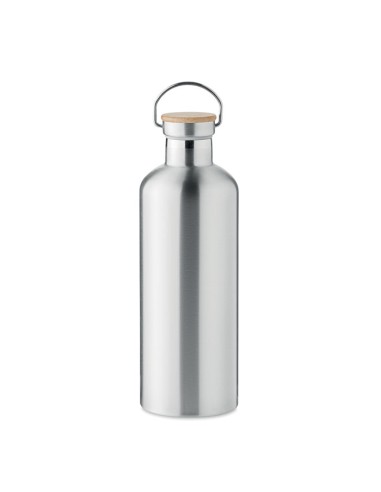 Botellas de acero inoxidable con tapón de bambú...