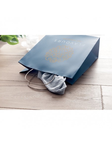 Bolsas de papel tamaño S 90g con asa torcida y fuelle