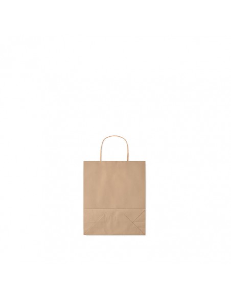 Bolsas de papel tamaño S 90g con asa torcida y fuelle