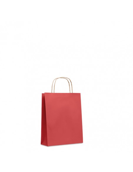 Bolsas de papel tamaño S 90g con asa torcida y fuelle