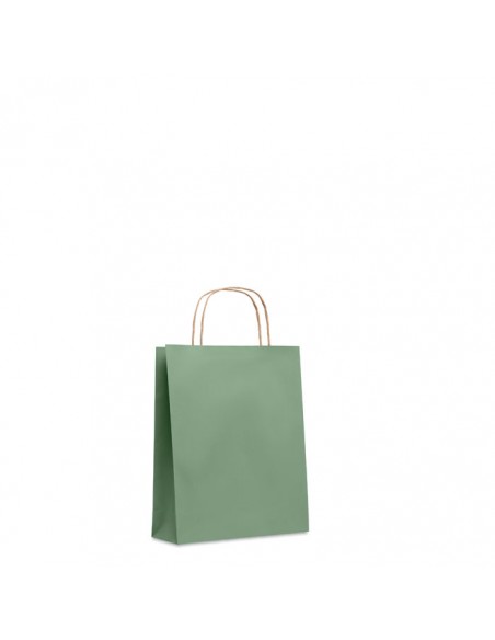 Bolsas de papel tamaño S 90g con asa torcida y fuelle