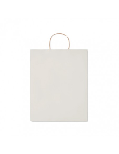 Bolsas de papel tamaño S 90g asa corta torcida y fuelle