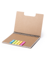 Cuadernos A5 con tapa de cartón reciclado con notas adhesivas