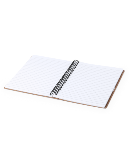 Cuadernos A5 con tapa de cartón reciclado con notas adhesivas