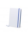 Libretas A5 blancas con banda elástica y marcapáginas a juego
