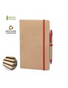 Libretas A5 RPET con bolígrafo y con acabado cosido