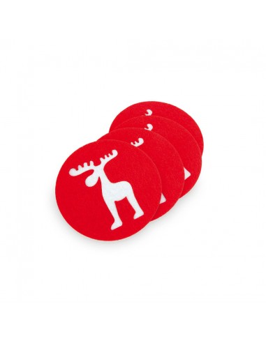 Set de posavasos navideños reno