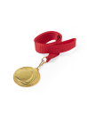 Medallas metálicas con acabado dorado