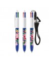 Bolígrafos Bic 4 colores con lanyard