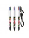 Bolígrafos Bic 4 colores con lanyard