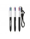 Bolígrafos Bic 4 colores soft con lanyard