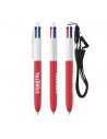 Bolígrafos Bic 4 colores soft con lanyard