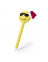 Bolígrafos con cuerpo de peluche emoji con gorro de Navidad