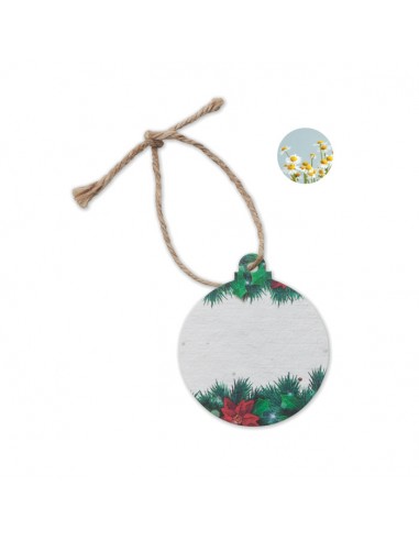 Adornos navideños redondos de papel de semillas