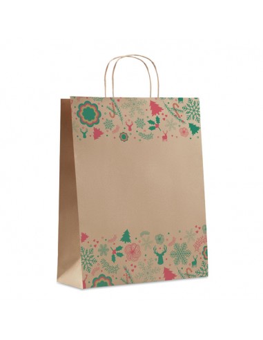 Bolsas de papel grandes con diseño navideño