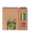 Sets con cuaderno y lápices de colores