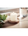 Portavelas de madera con vela aromática