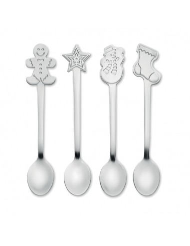 Sets de 4 cucharas de té navideñas
