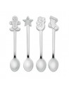 Sets de 4 cucharas de té navideñas