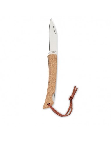 Navajas plegables con mango de corcho y cuerda
