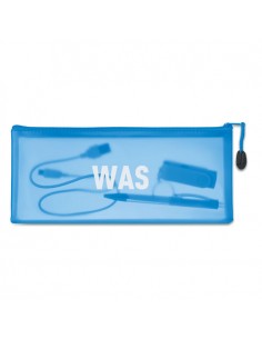 Estuches azules de PVC