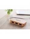 Hub USB de bambú con 3 puertos