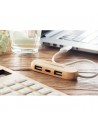 Hub USB de bambú con 3 puertos tipo C