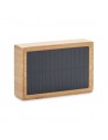 Altavoces inalámbricos de bambú con carga solar